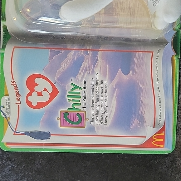 TY 2000 McDonald's Teenie Beanie Legends Chilly the Polar Bear - Picture 2 of 6